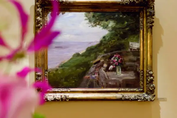 Kunst Wohnhalle Das Gemälde "Die Lindenterrasse" von Max Liebermann.