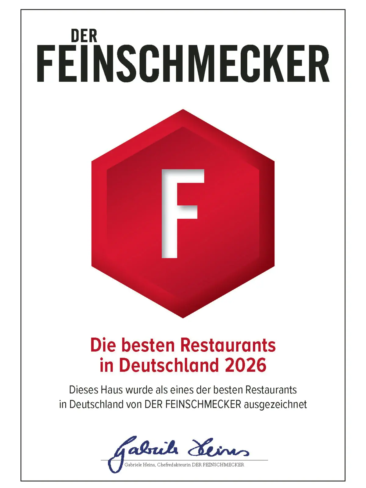 Feinschmecker Auszeichnung Der Feinschmecker